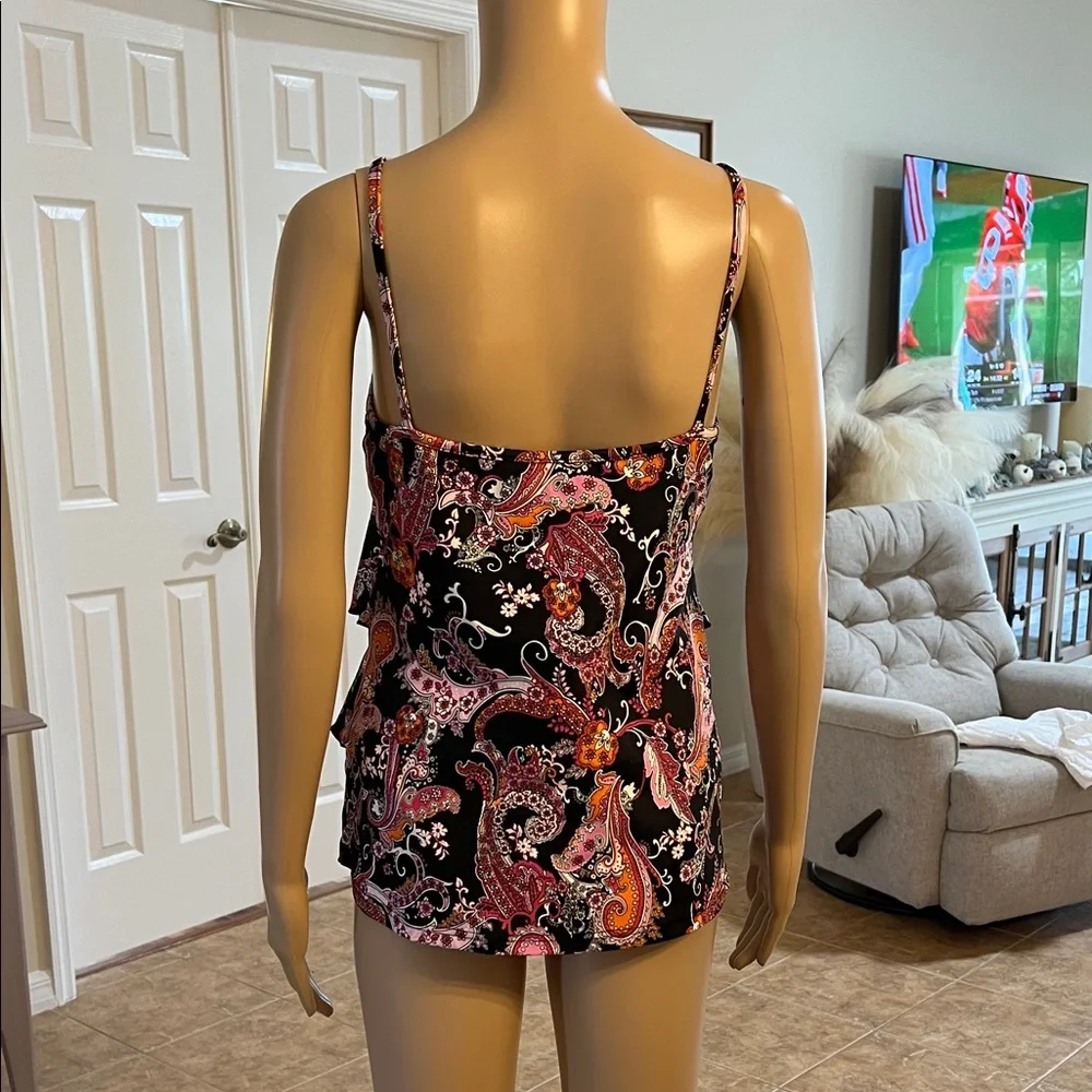 Paisley Ruffle One-Piece Swimsuit - Picture 2 of 6